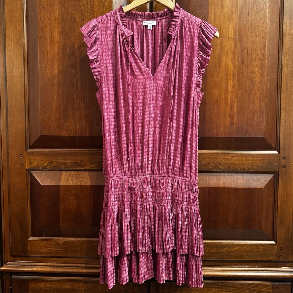 CURRENT AIR Anthropologie Maude Smocked Raspberry Mini Dress Size Small - Picture 3 of 14